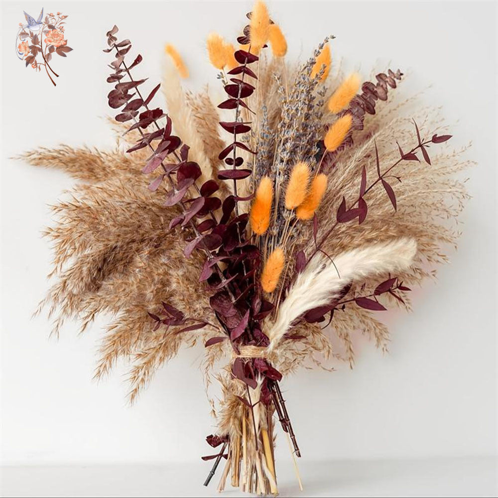 Dried Flower Bunch - Buquê de flores secas com folhas