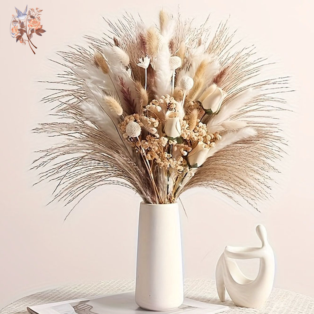 Dried Flower Bunch - 80 Peças de Flores Artificiais Secas