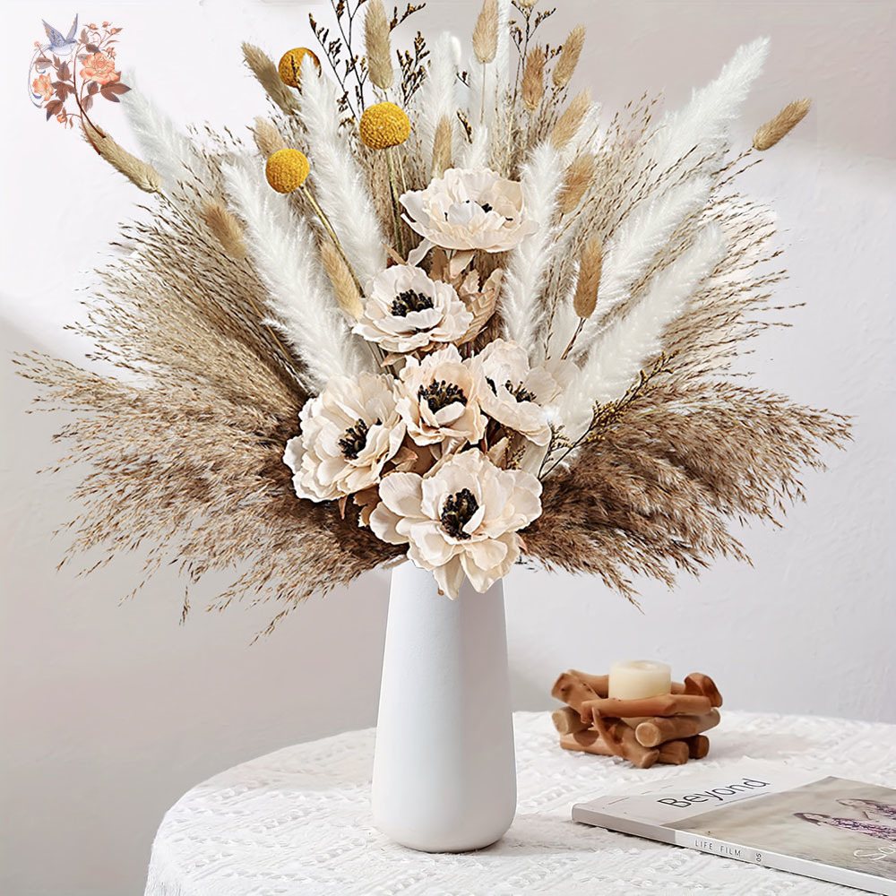 Dried Flower Bunch - Buquê de flores artificiais fofas, 55