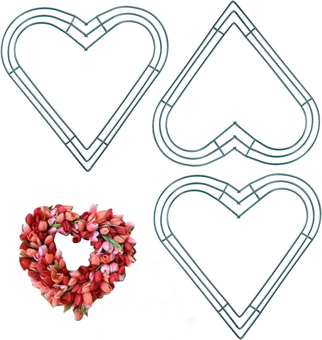Wreath Form Wire - Premium Metal Forma Coração Grinalda de