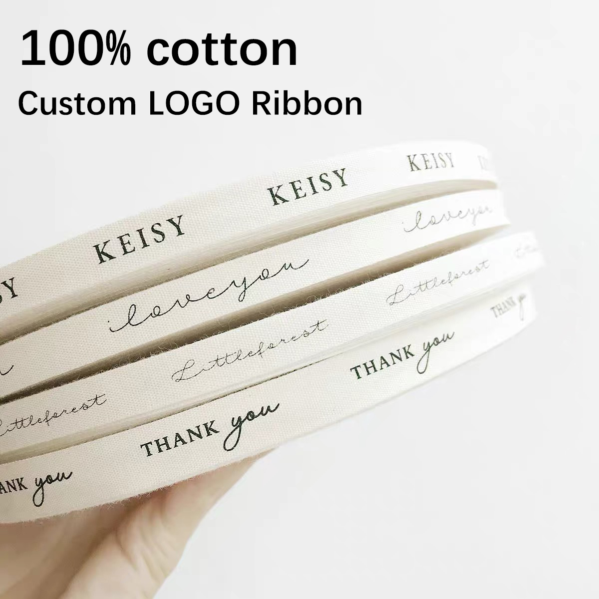 Florist Supply Ribbon - Fita de algodão com logotipo personalizado