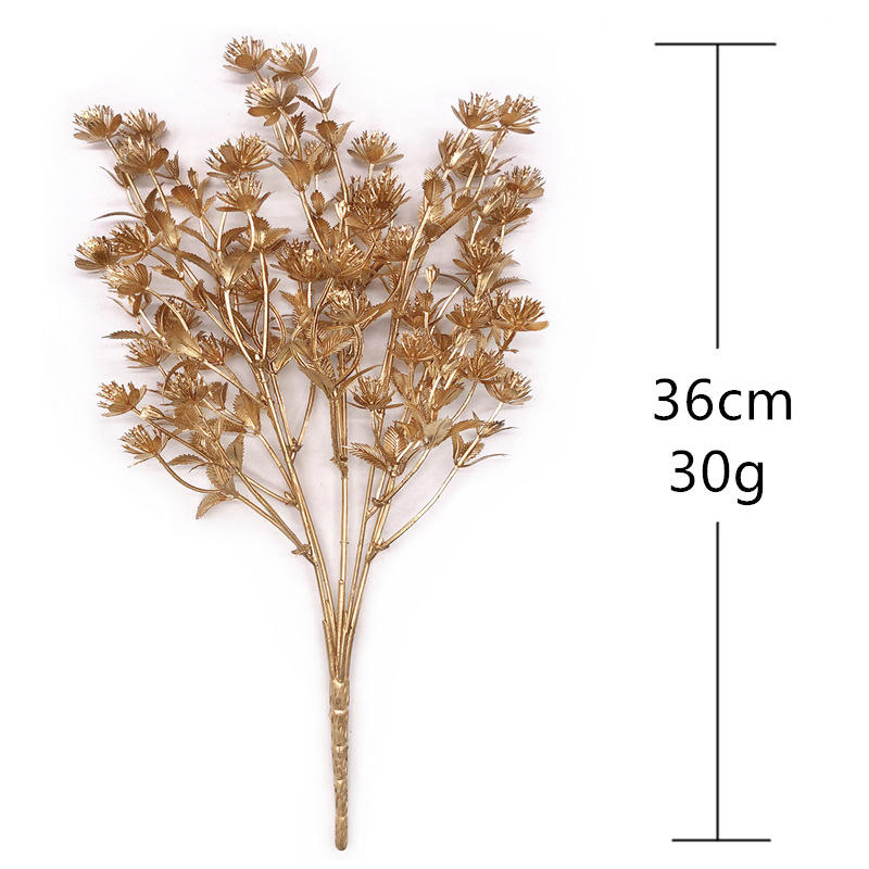 Flor artificial dourada prata  - Dried Flower Bunch avaliação e preço