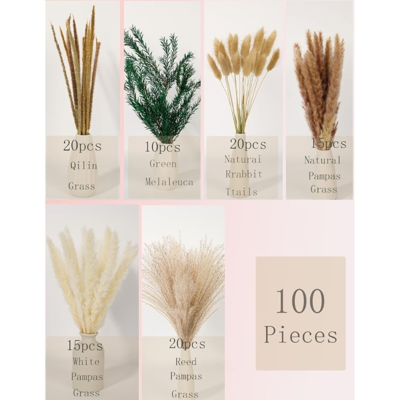 Granel 100 peças hastes grama  - Dried Flower Bunch avaliação e preço