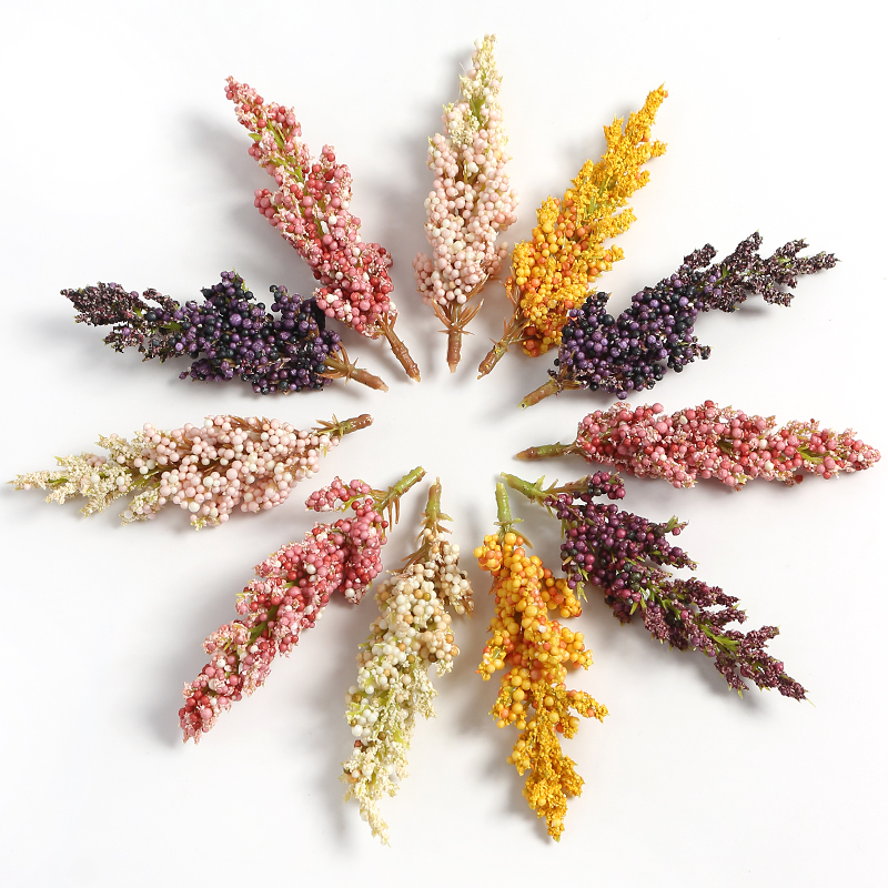 5 pçs plantas artificiais espu - Dried Flower Bunch avaliação e preço