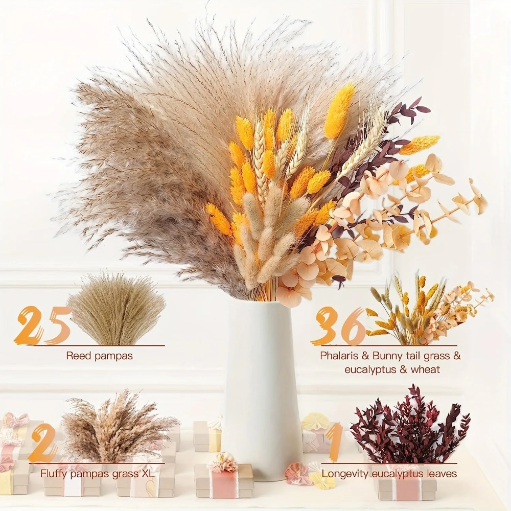 Buquê de flores secas naturais - Dried Flower Bunch avaliação e preço
