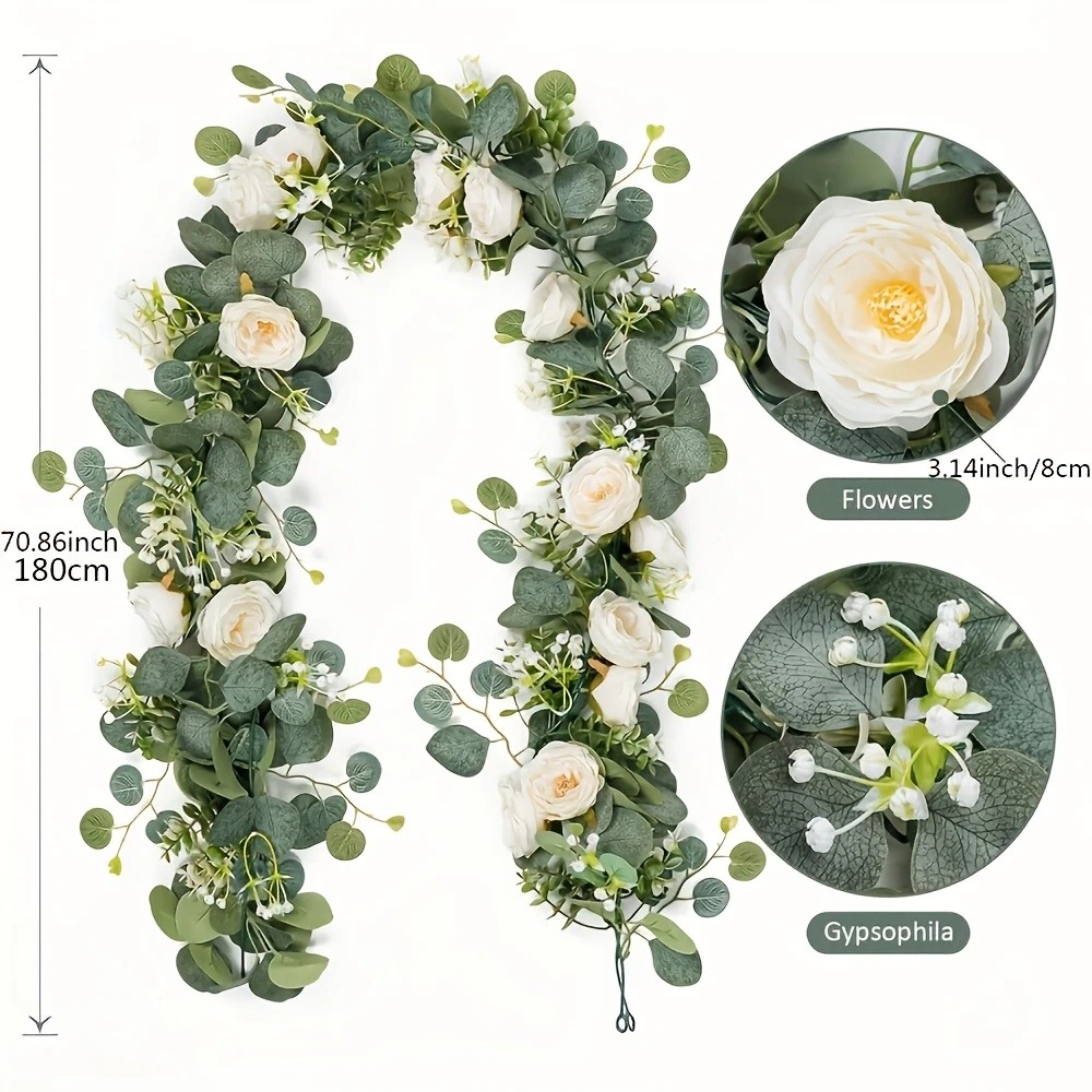 Guirlandas de eucalipto e rosa - Eucalyptus Preserved avaliação e preço