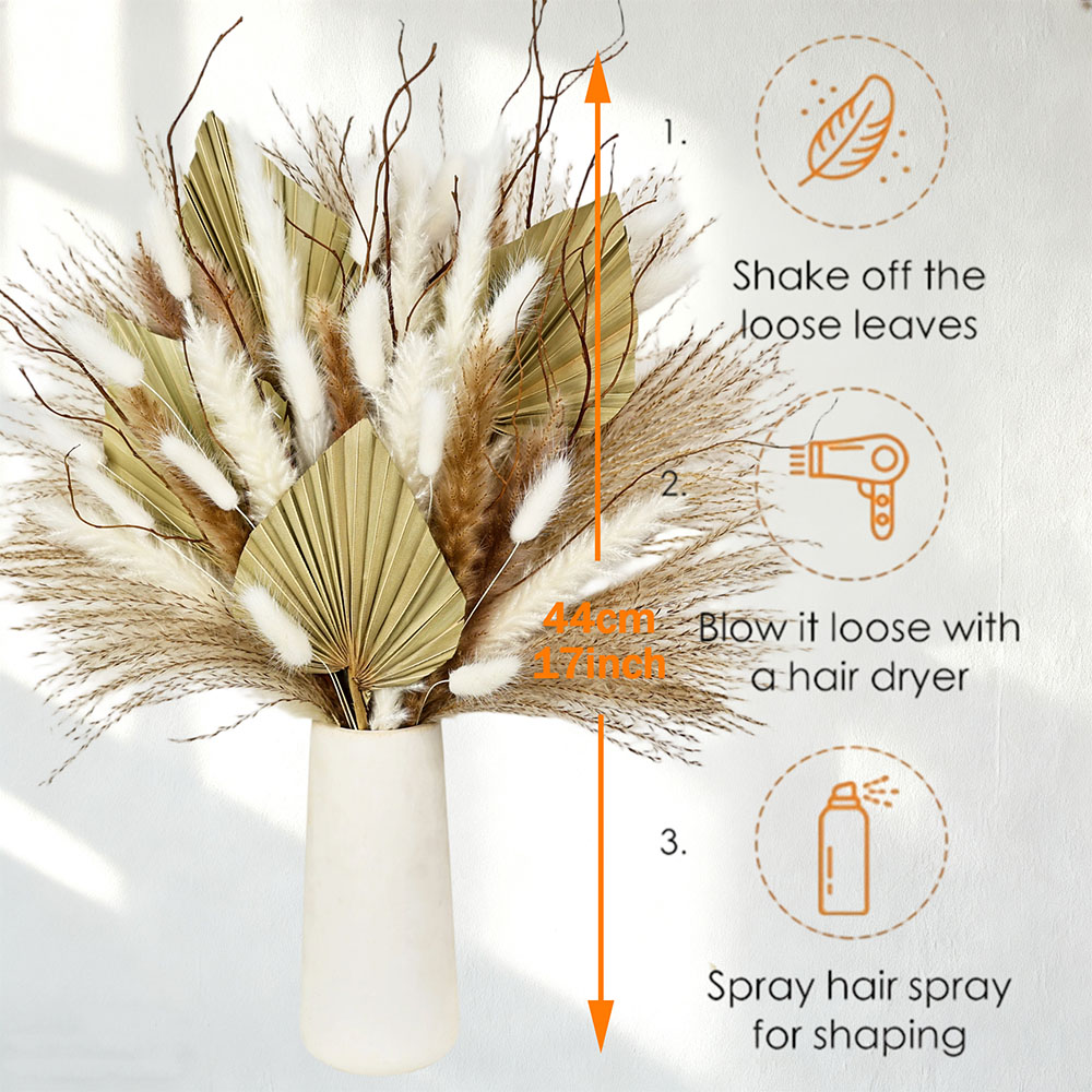 Buquê de folhas de palmeira se - Dried Flower Bunch avaliação e preço